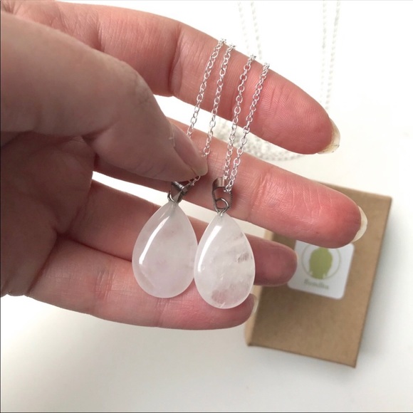 Crystal Quartz Teardrop Necklace - Picture 4 of 4